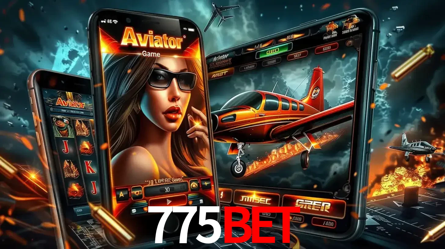 O popular jogo de apostas Aviator exibido em vários celulares e tablets, mostrando a interface emocionante e a ação de voo disponíveis para jogar agora no 775bet.